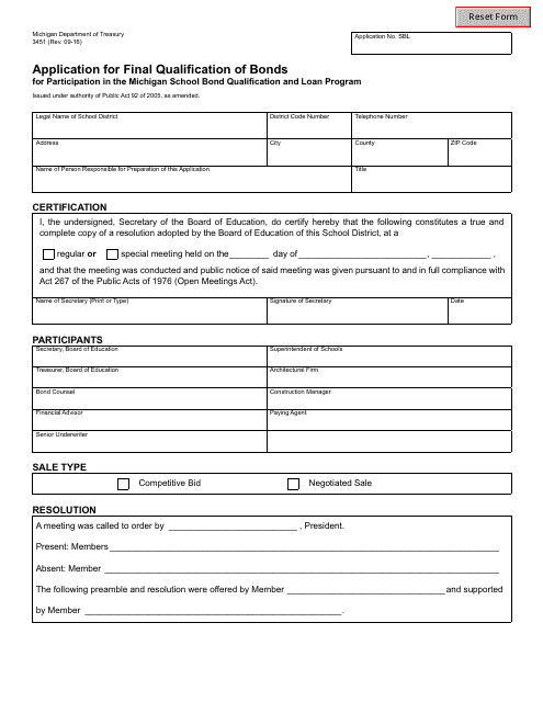 Form 3451 Printable Pdf