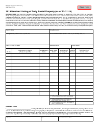 Form 3595 Itemized Listing of Daily Rental Property - Michigan