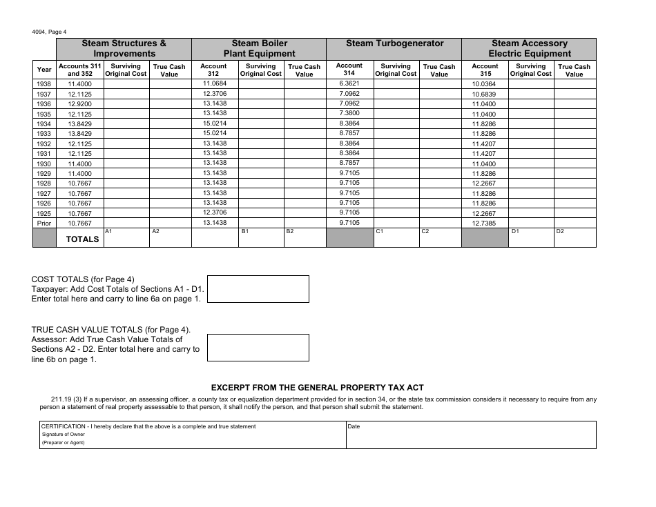 Form 4094 Steam Electric Report - Michigan, Page 4