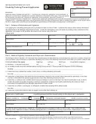 Form BFS-108 Disability Parking Placard Application - Michigan