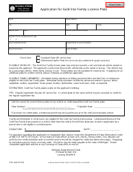 Document preview: Form SOS-446 Application for Gold Star Family License Plate - Michigan