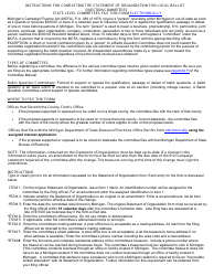 Original Oramended Statement of Organization Form for Local Ballot Question Committees Filed With County Clerk - Michigan, Page 2