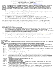 Form CFR101 Original or Amended Statement of Organization Form for Local Candidate Committees Filed With a County Clerk - Michigan, Page 2