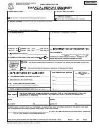 Form LR-3 &quot;Financial Report Summary - Lobby Registration&quot; - Michigan