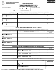 Form LR-4 Lobby Registration - Itemized Expenditures - Michigan