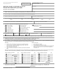 Form AR-0012 Motor Vehicle Repair Facility Registration Application - Michigan, Page 3