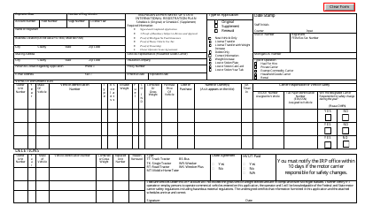 Document preview: International Registration Plan Form - Michigan