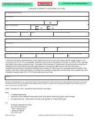 Document preview: Form BDVR-35 Garage Keeper's Lien Application - Michigan