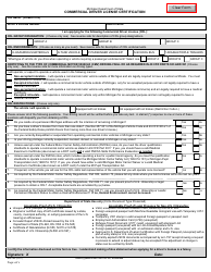 Form BFS-103 Commercial Driver License Certification - Michigan