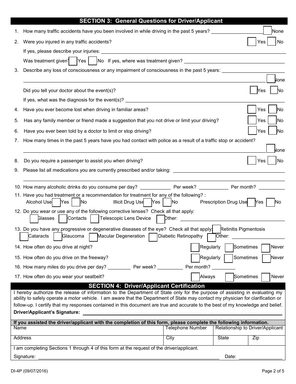 Form DI-4P - Fill Out, Sign Online and Download Fillable PDF, Michigan ...