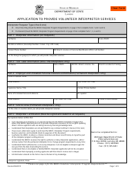 Application to Provide Volunteer Interpreter Services - Michigan