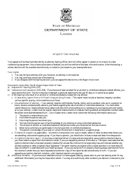 Form SOS-257/258 Request for an Administrative Review - Michigan