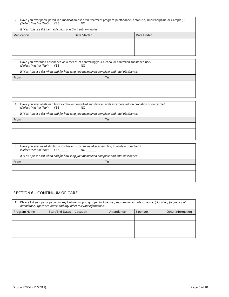 Form SOS-257 / 258 Request for an Administrative Review - Michigan, Page 6