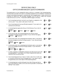 Servicing Only Officer/Manager Questionnaire Form - Michigan