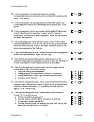Secondary Mortgage Pre-examination Questionnaire - Servicer Only - Michigan, Page 2