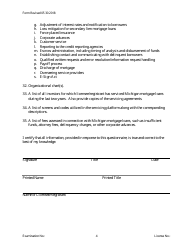 Secondary Mortgage Pre-examination Questionnaire - Servicer Only - Michigan, Page 4