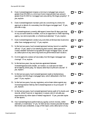 Secondary Mortgage Broker/Lender/Servicer Officer/Manager Questionnaire Form - Michigan, Page 2