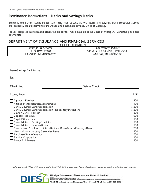 Form FIS1117  Printable Pdf