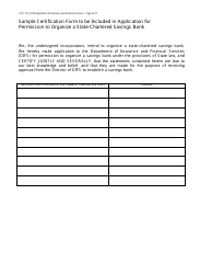 Form FIS1101 Application for Permission to Organize a State-Chartered Savings Bank - Michigan, Page 6