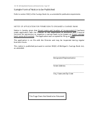 Form FIS1101 Application for Permission to Organize a State-Chartered Savings Bank - Michigan, Page 7