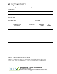 Document preview: Form FIS0511 Debt Management Employment List - Michigan