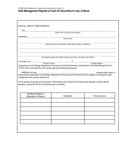 Form FIS0509  Printable Pdf