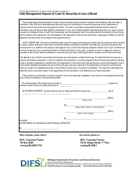 Form FIS0509 Debt Management Deposit of Cash or Securities in Lieu of Bond - Michigan, Page 2