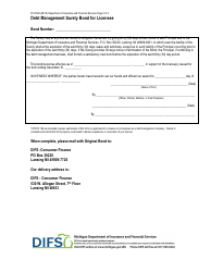 Form FIS0508 Debt Management Surety Bond for Licensee - Michigan, Page 2