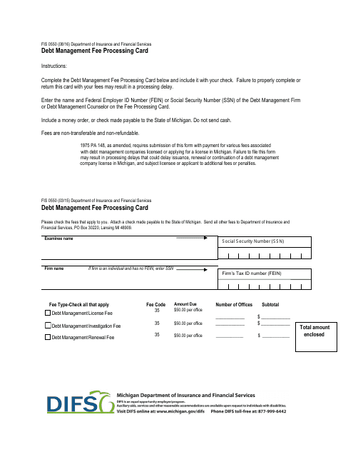 Form FIS0550  Printable Pdf