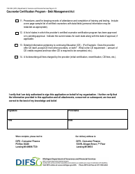 Form FIS2303 Counselors Certification Program Registration for Debt Management - Michigan, Page 2