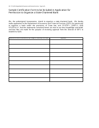 Form FIS1110 Application for Permission to Organize a State-Chartered Bank - Michigan, Page 6