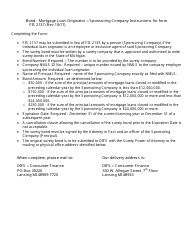 Form FIS2137 Bond - Mortgage Loan Originator - Company - Michigan