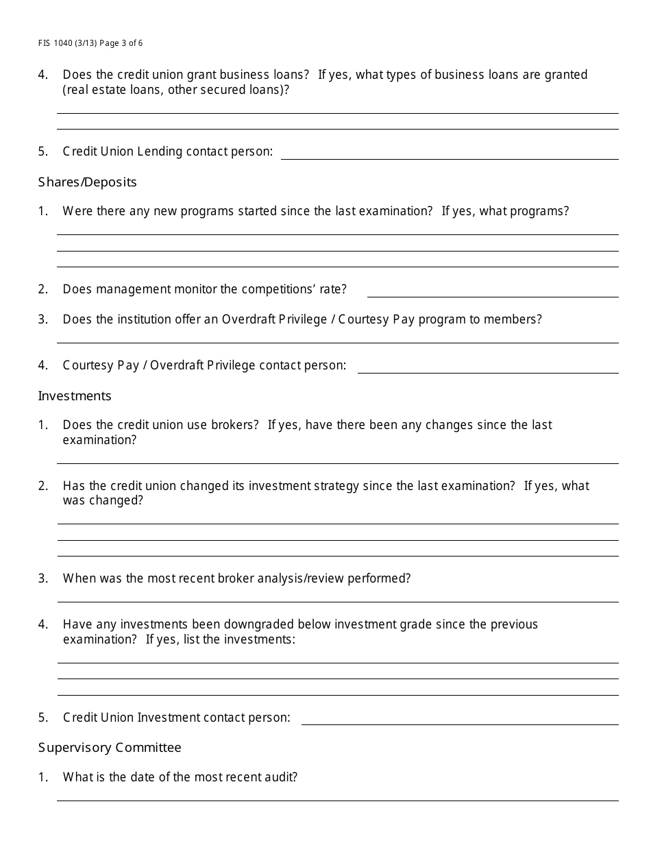 Form FIS1040 Pre-examination Inquiry - Michigan, Page 3
