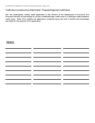 Form FIS1062 Application for Conversion to a State-Chartered Credit Union - Michigan, Page 4