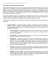Form FIS1062 Application for Conversion to a State-Chartered Credit Union - Michigan, Page 9