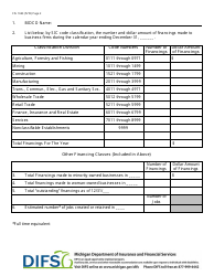 Form FIS1043 Bidco Financing Economic Impact Survey - Michigan, Page 2