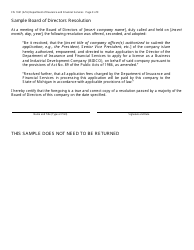 Form FIS1041 Application for License as a Business and Industrial Development Company (Bidco) - Michigan, Page 12