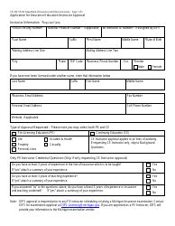 Form FIS2327 Application for Insurance Education Instructor Approval - Michigan