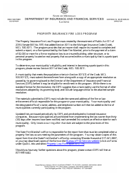 Form FIS2322 Property Insurance Fire Loss Program Enrollment and Notification - Michigan