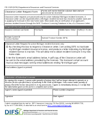 Document preview: Form FIS2329 Clearance Letter Request Form - Michigan
