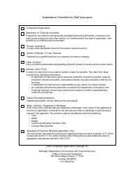 Document preview: Application Checklist for Self-insurance - Michigan