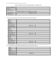 Form FIS2271 Application for Self-insurance Certificate - Michigan