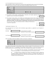 Form FIS2271 Application for Self-insurance Certificate - Michigan, Page 2
