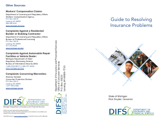 Form FIS0030 Insurance Complaint Form - Michigan