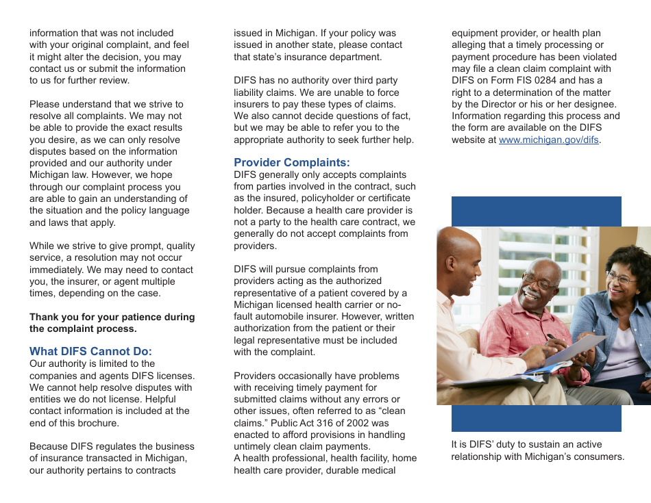 Form FIS0030 Insurance Complaint Form - Michigan, Page 3