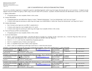 Form BID-004 Live Scan Interface Application - Michigan, Page 2