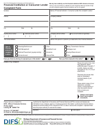Form FIS1010 Financial Institution or Consumer Lender Complaint Form - Michigan, Page 3