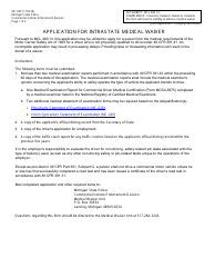 Form MC-027 Application for Intrastate Medical Waiver - Michigan