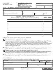 Form CID-012 &quot;Notice of Seizure and Intention to Forfeit&quot; - Michigan