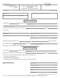 Document preview: Form CC386 Proof of Service/Oral Notice Regarding Personal Protection Order - Michigan